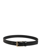 Dolce & Gabbana Men Black Classic Leather Metal Buckle Belt - Zeiniez