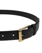 Dolce & Gabbana Men Black Classic Leather Metal Buckle Belt - Zeiniez