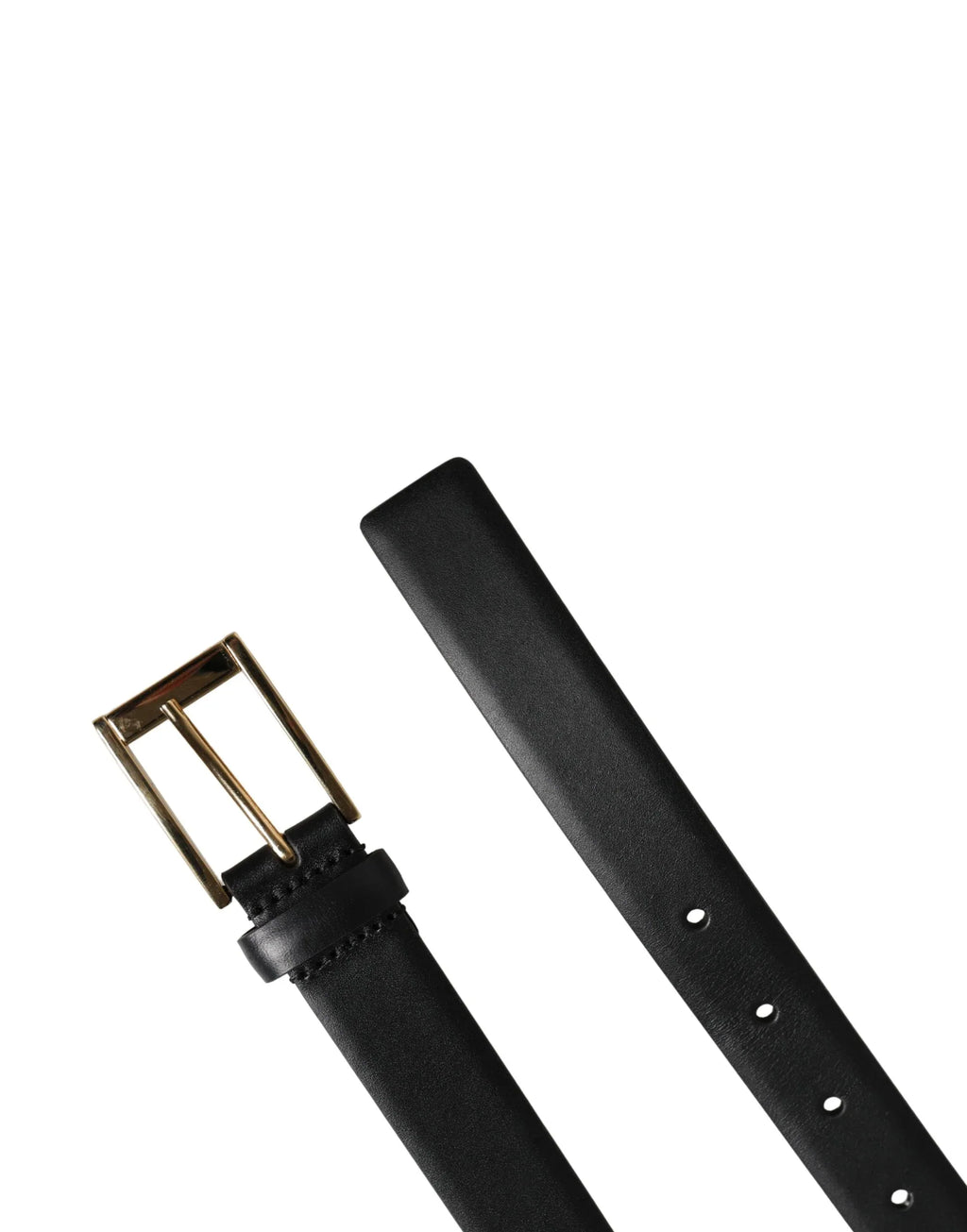 Dolce & Gabbana Men Black Classic Leather Metal Buckle Belt - Zeiniez