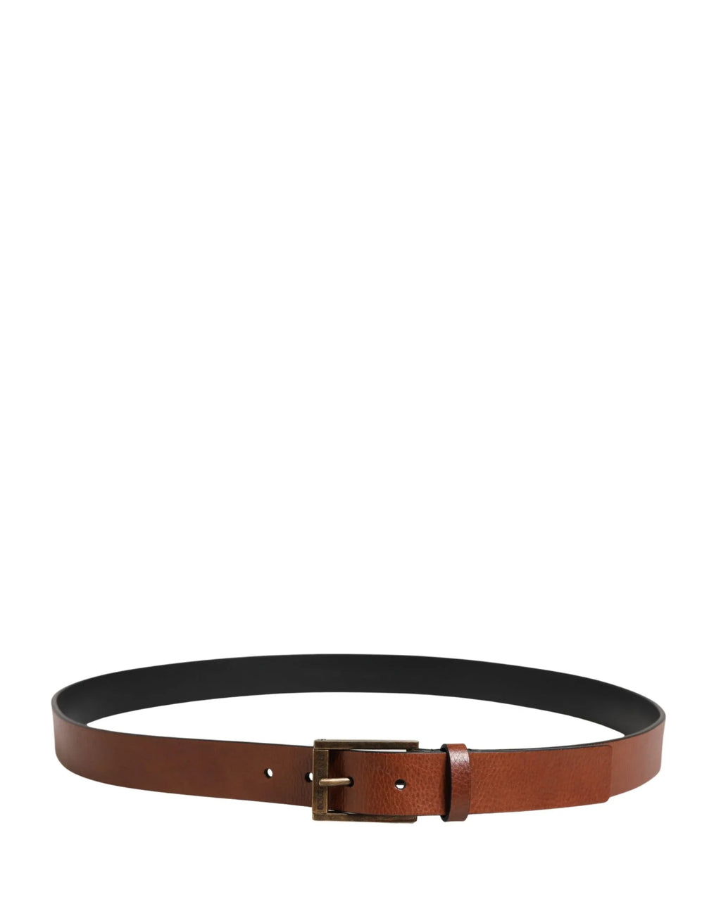 Dolce & Gabbana Men Brown Leather Classic Metal Buckle Belt - Zeiniez