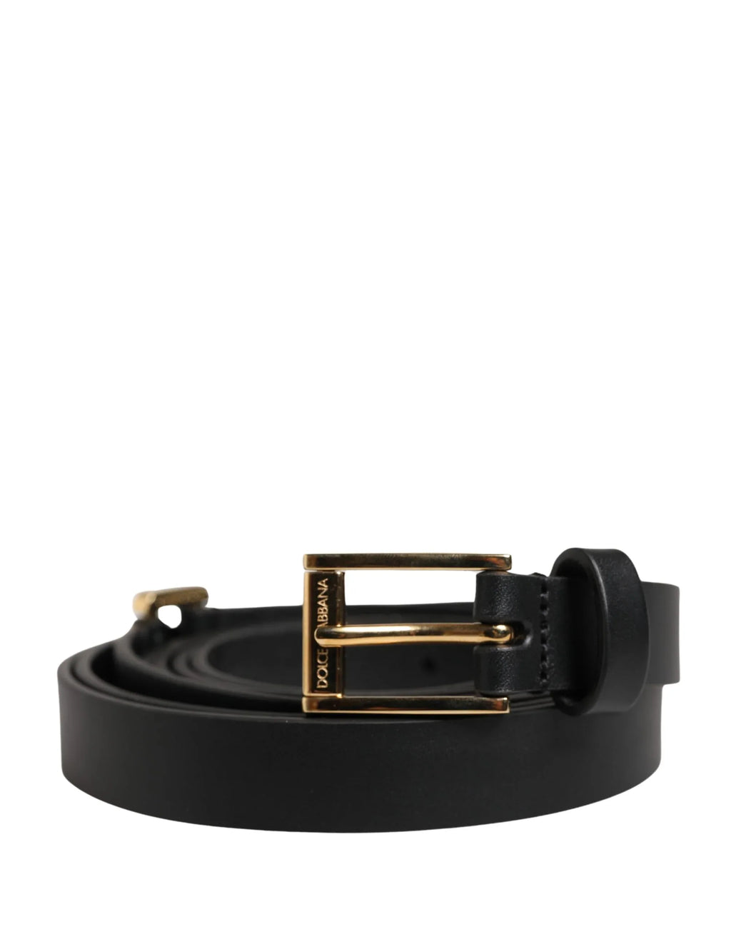 Dolce & Gabbana Men Black Leather Classic Metal Buckle Belt - Zeiniez