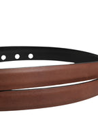 Dolce & Gabbana Men Brown Leather Classic Metal Buckle Belt - Zeiniez