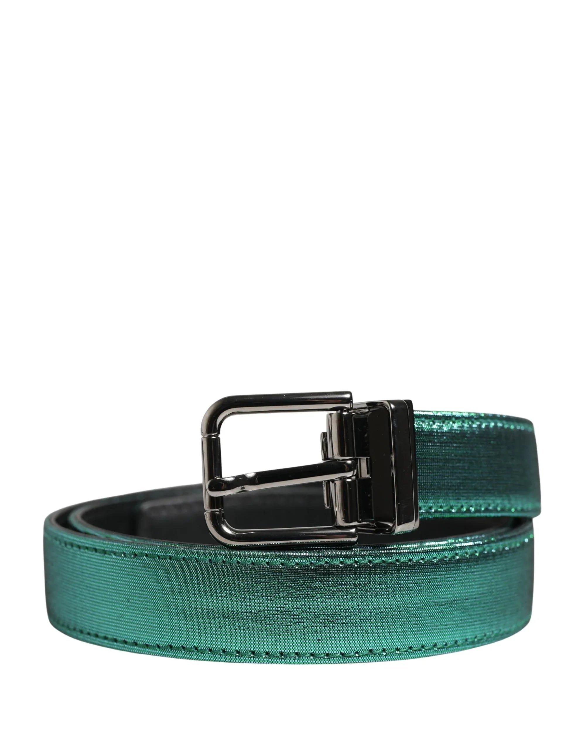 Dolce & Gabbana Men Green Lurex Polyester Metal Buckle Belt - Zeiniez