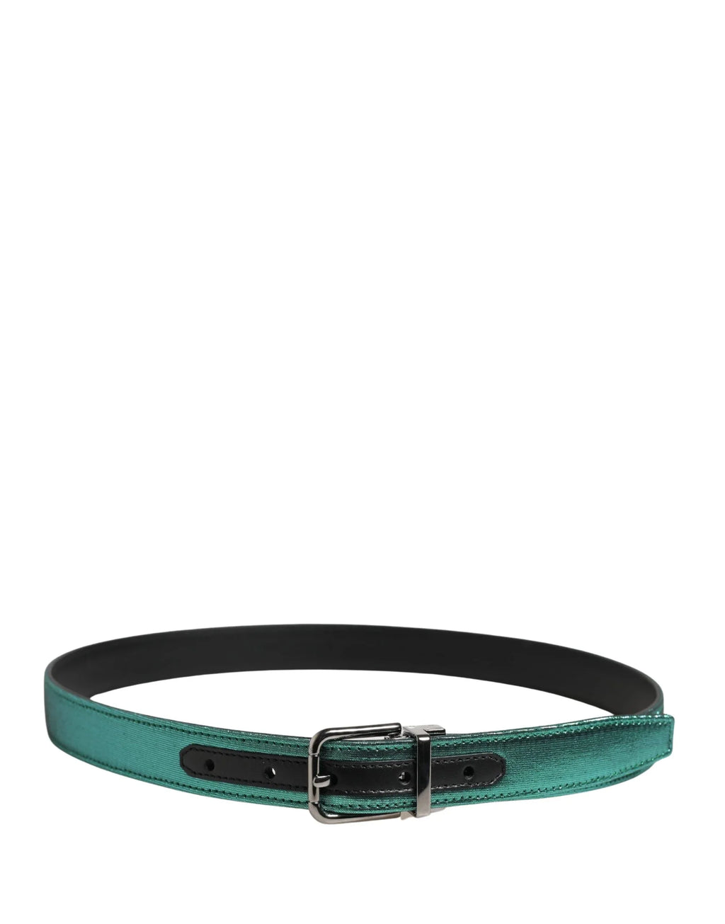 Dolce & Gabbana Men Green Lurex Polyester Metal Buckle Belt - Zeiniez