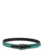 Dolce & Gabbana Men Green Lurex Polyester Metal Buckle Belt - Zeiniez