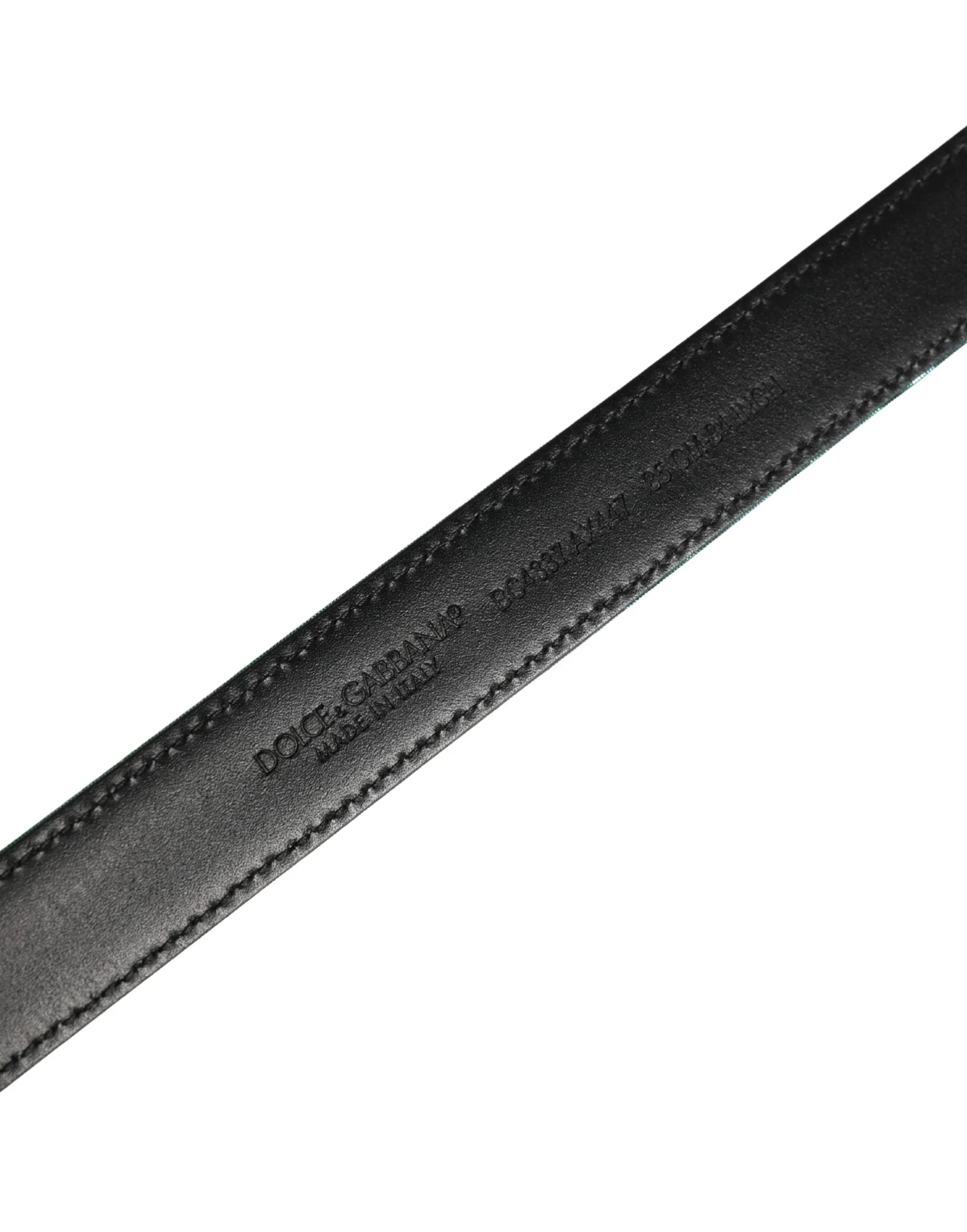 Dolce & Gabbana Men Green Lurex Polyester Metal Buckle Belt - Zeiniez