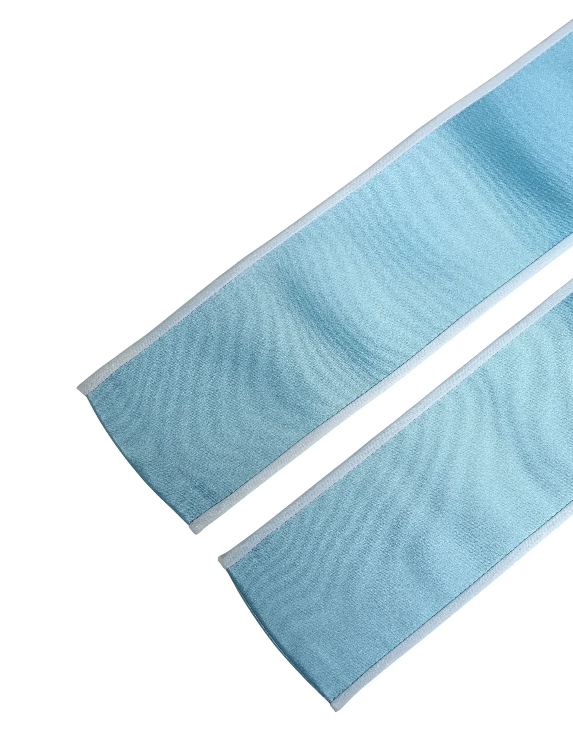 Dolce & Gabbana Light Blue Silk Satin Waist Women Cintura Belt - Zeiniez