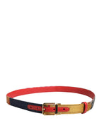 Dolce & Gabbana Multicolor Floral Jacquard Metal Buckle Belt - Zeiniez