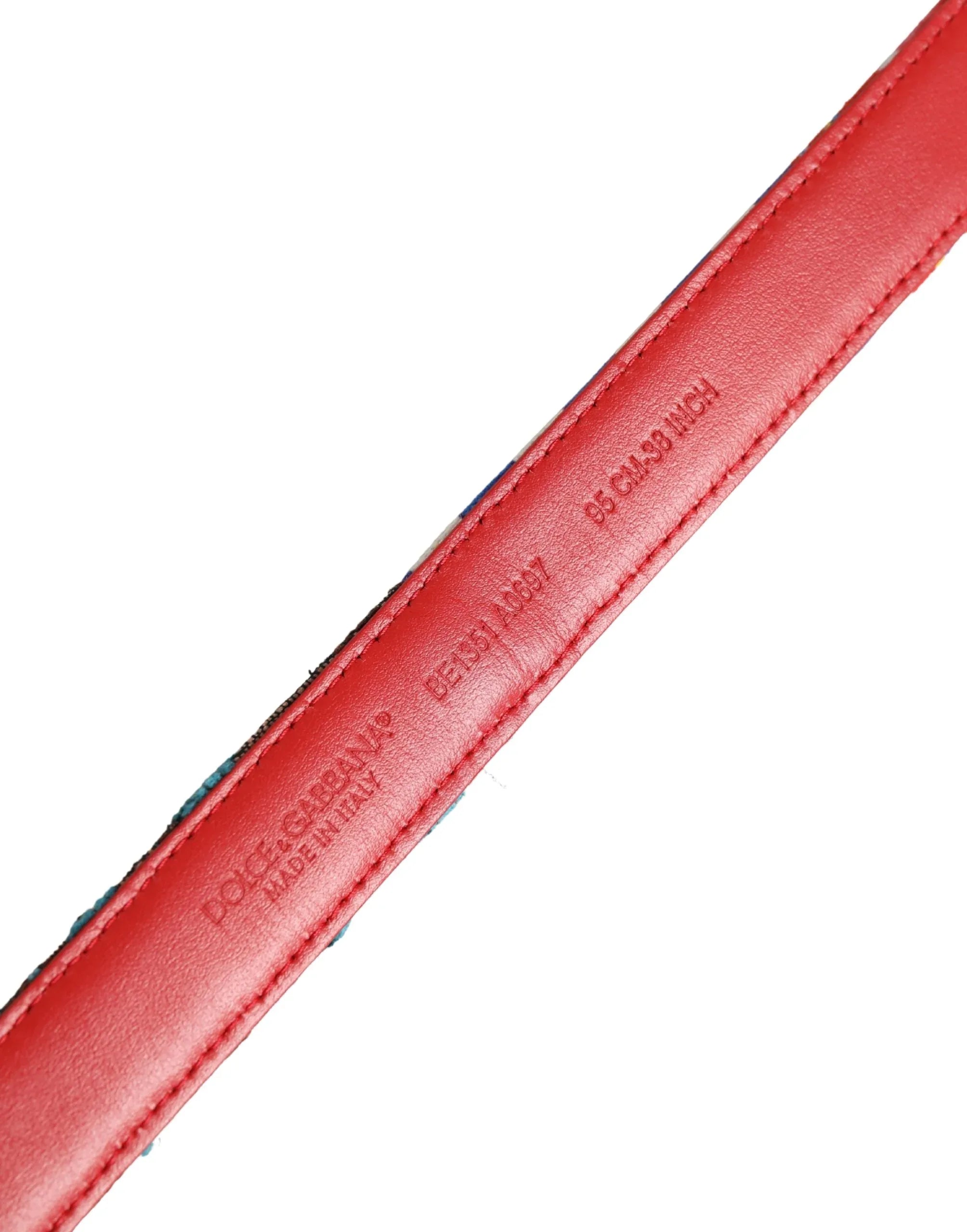 Dolce & Gabbana Multicolor Floral Jacquard Metal Buckle Belt - Zeiniez