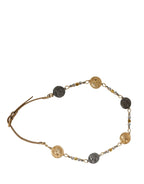 Dolce & Gabbana Gold Brass Chain Coin Embellished Metal Buckle Belt - Zeiniez