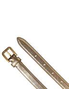 Dolce & Gabbana Gold Brass Chain Coin Embellished Metal Buckle Belt - Zeiniez