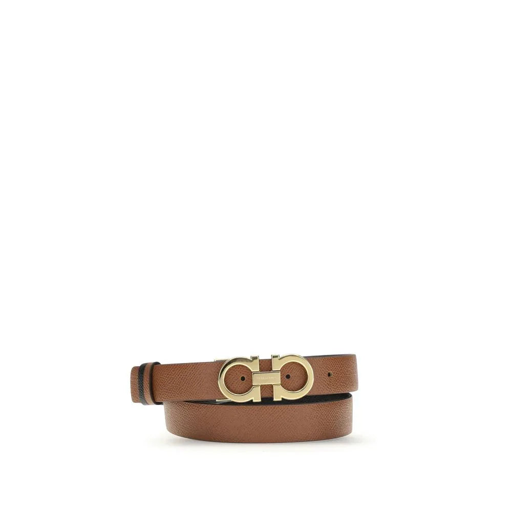 Ferragamo Beige Calf Leather Bos Taurus Regular Belt - Zeiniez