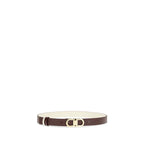 Ferragamo Brown Calf Leather Bos Taurus Thin Belt - Zeiniez