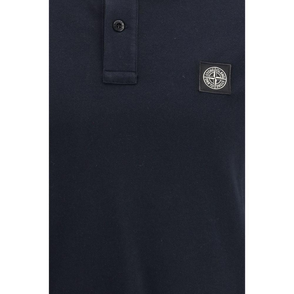 Stone Island Blue Cotton Polo Shirt - Zeiniez