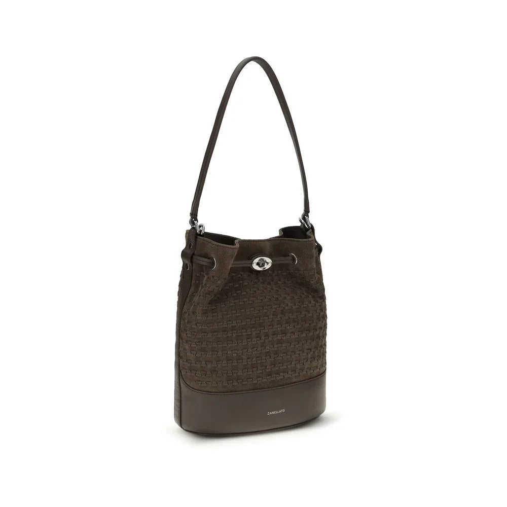 Zanellato Brown Calf Leather Bos Taurus Backet Bag - Zeiniez