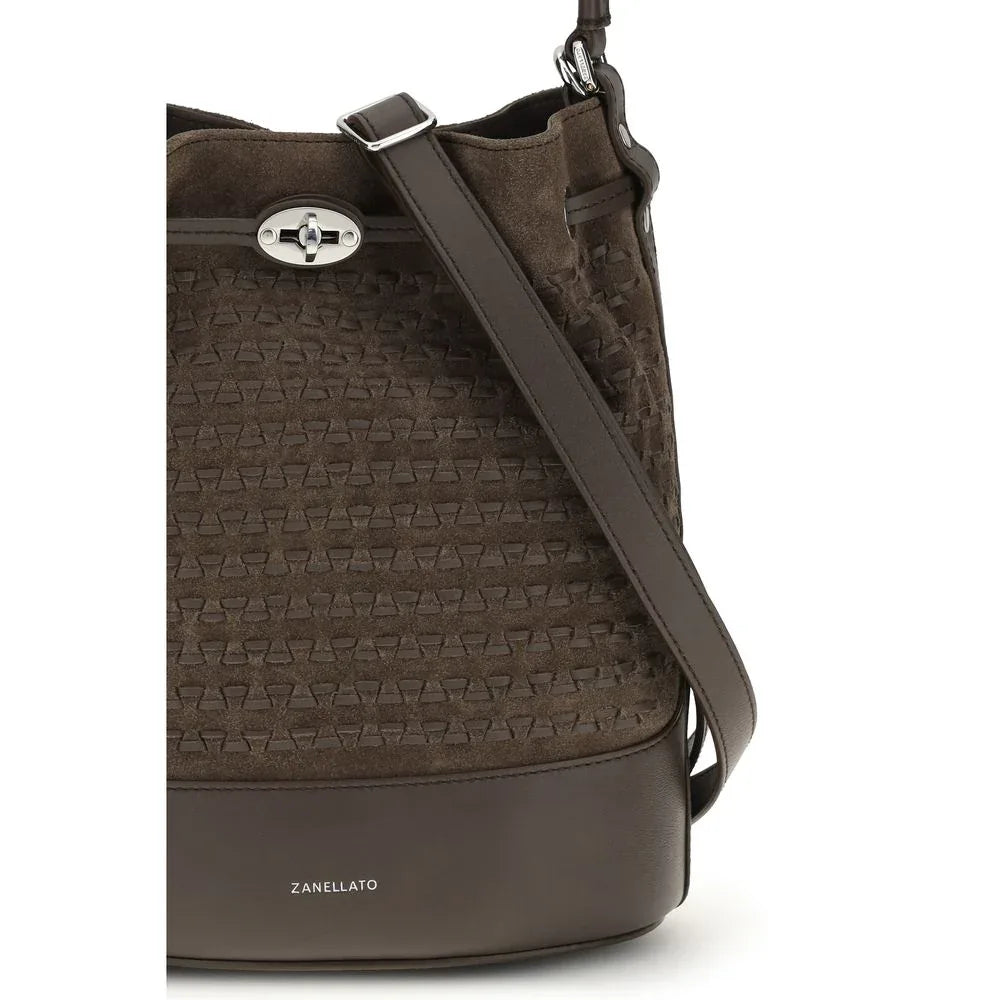 Zanellato Brown Calf Leather Bos Taurus Backet Bag - Zeiniez