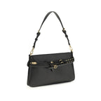 PINKO Black Calf Leather Bos Taurus Shoulder Bag - Zeiniez