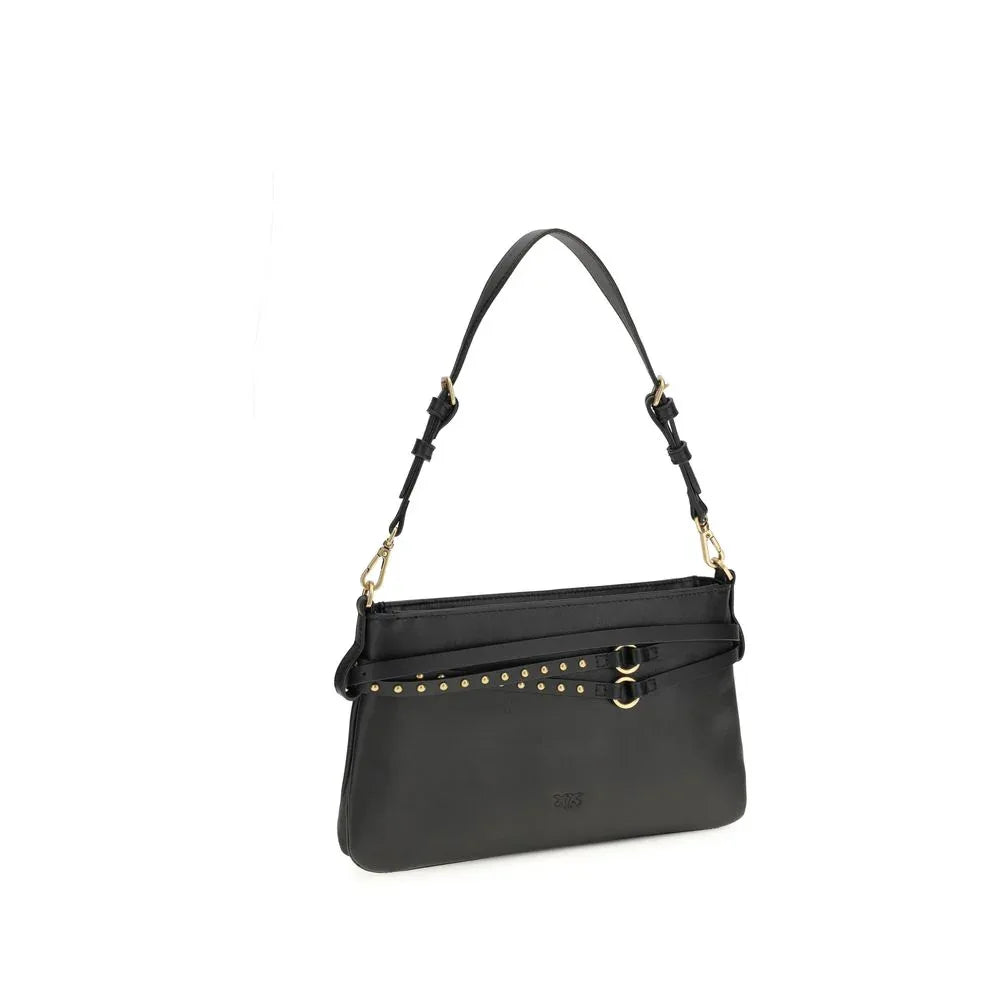 PINKO Black Calf Leather Bos Taurus Shoulder Bag - Zeiniez