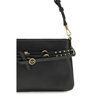 PINKO Black Calf Leather Bos Taurus Shoulder Bag - Zeiniez