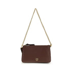 PINKO Brown Calf Leather Bos Taurus Shoulder Bag - Zeiniez
