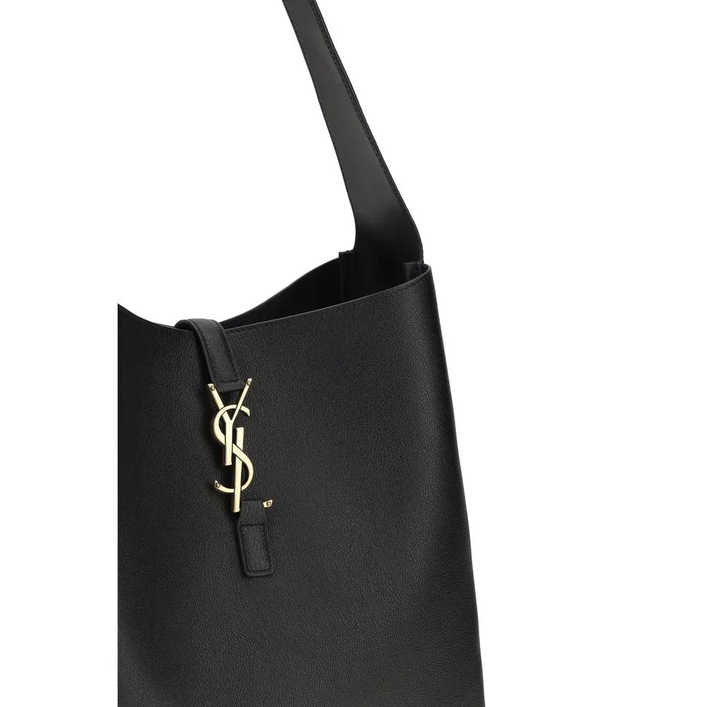 Saint Laurent Black Calf Leather Bos Taurus Shoulder Bag - Zeiniez
