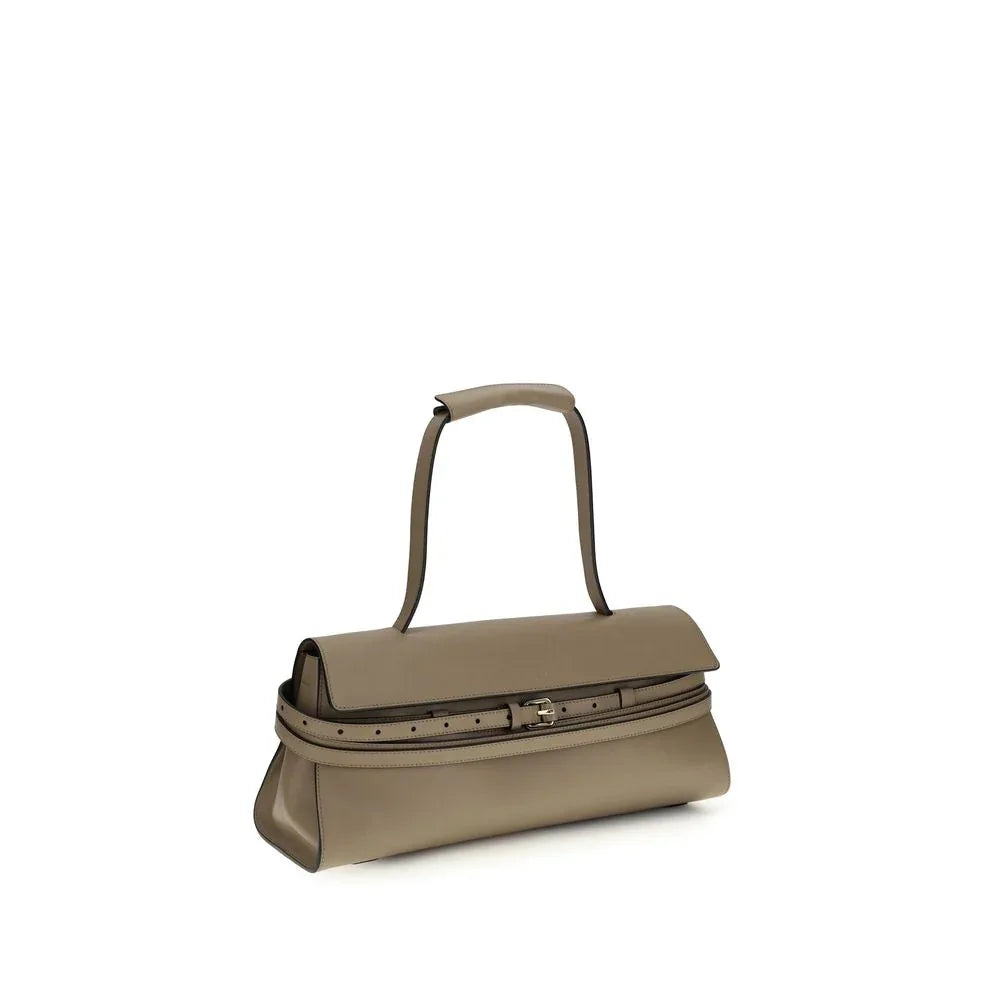 Moschino Beige Calf Leather Bos Taurus Shoulder Bag - Zeiniez