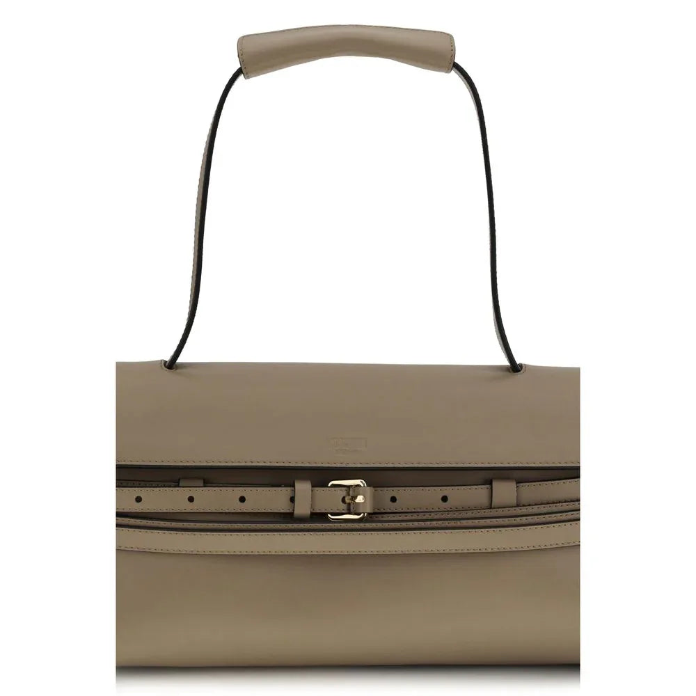 Moschino Beige Calf Leather Bos Taurus Shoulder Bag - Zeiniez