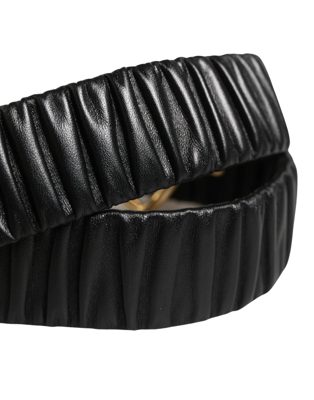 Dolce & Gabbana Black Leather Gold Heart Metal Buckle Belt - Zeiniez