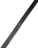 GF Ferre Black Leather Thin Gold Metal Brass Buckle Waist Belt - Zeiniez