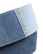 Dolce & Gabbana Blue Two Tone Denim Gold Metal Buckle Belt - Zeiniez