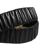 Dolce & Gabbana Black Leather Gold Heart Metal Buckle Belt - Zeiniez