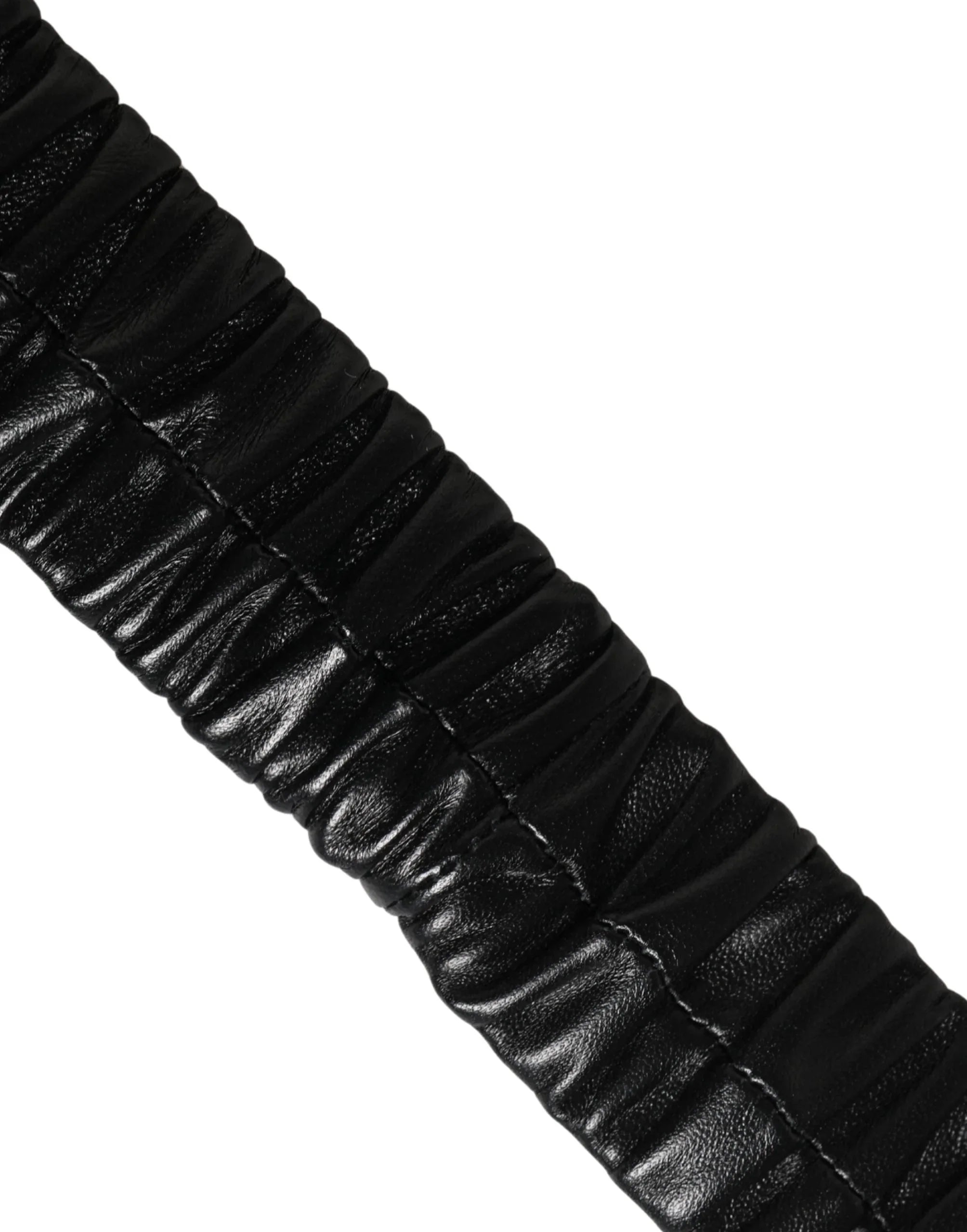 Dolce & Gabbana Black Leather Gold Heart Metal Buckle Belt - Zeiniez