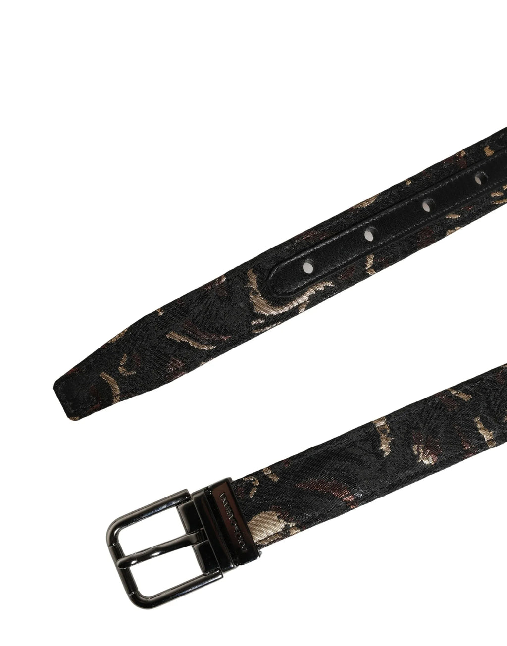 Dolce & Gabbana Multicolor Jacquard Silver Metal Buckle Belt - Zeiniez