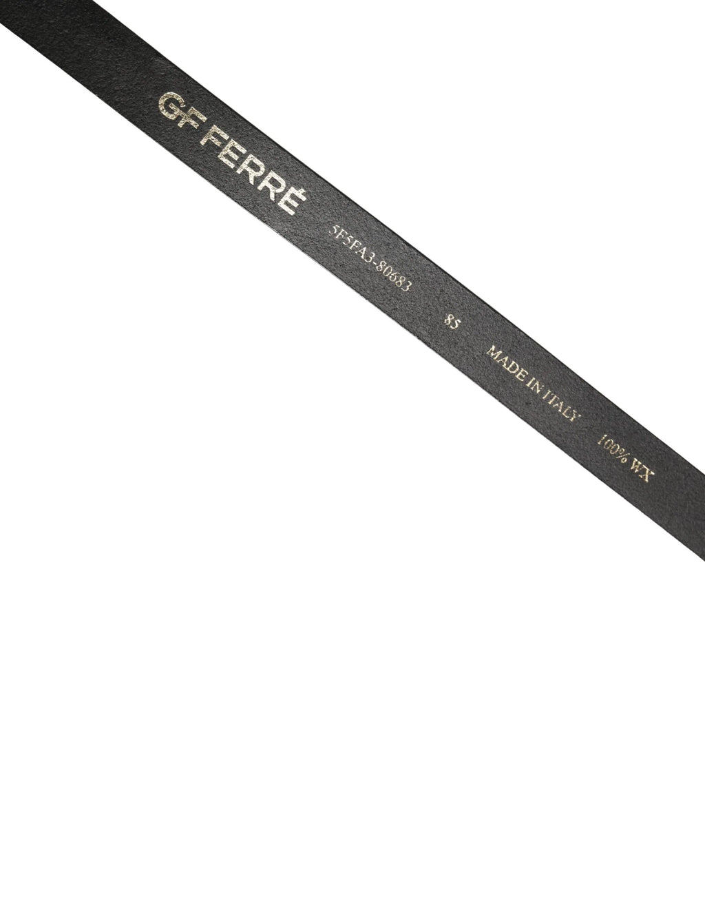 GF Ferre Black Leather Slim Gold Tone Buckle Waist Men Belt - Zeiniez