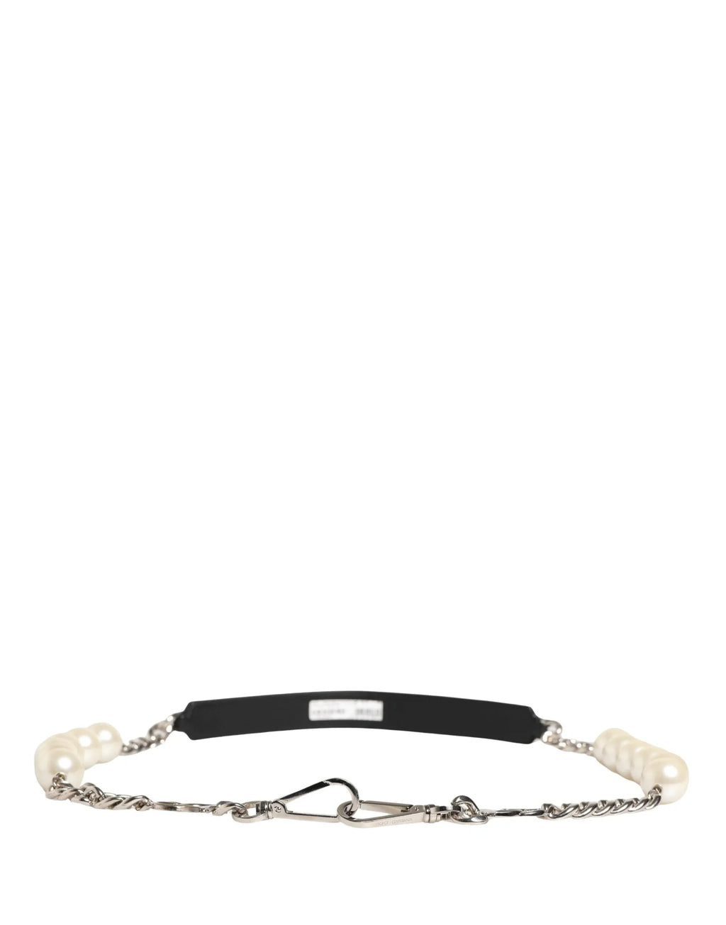 Dolce & Gabbana Black Leather Silver Chain Bag Accessory Shoulder Strap - Zeiniez