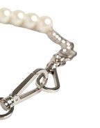 Dolce & Gabbana Black Leather Silver Chain Bag Accessory Shoulder Strap - Zeiniez