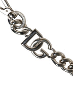 Dolce & Gabbana Black Leather Silver Chain Bag Accessory Shoulder Strap - Zeiniez