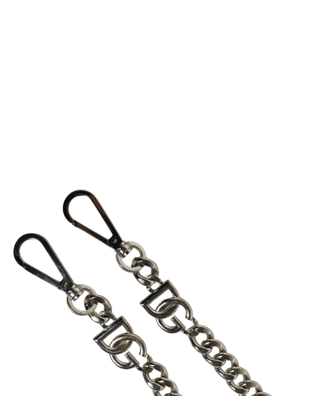 Dolce & Gabbana Black Leather Silver Chain Bag Accessory Shoulder Strap - Zeiniez