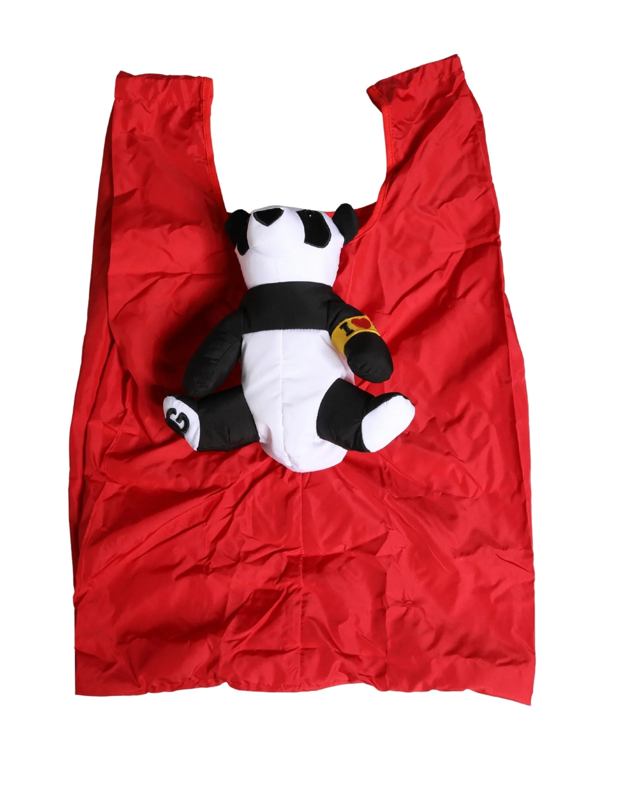 Dolce & Gabbana Men Red Polyester Panda Stuffed Ecobag Tote Borse Bag - Zeiniez