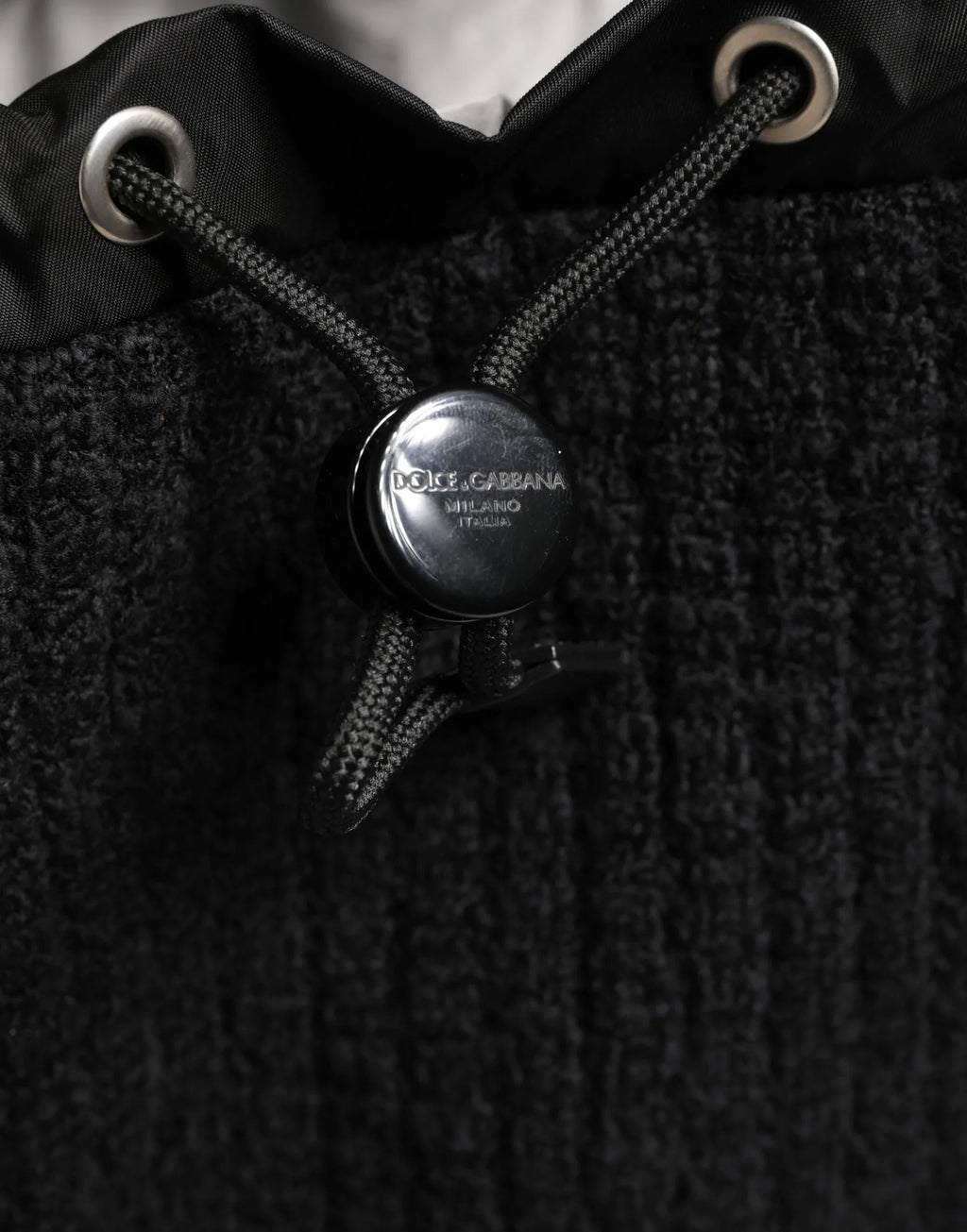 Dolce & Gabbana Black Tricot Wool Blend Duffel Backpack Travel Borse Bag - Zeiniez