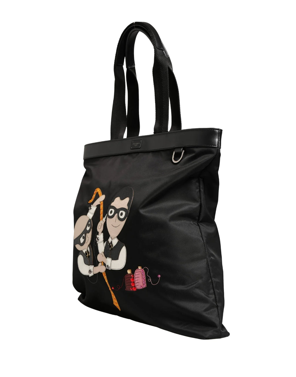 Dolce & Gabbana Black Leather #DGFamily Patch Shopping Tote Borse Bag - Zeiniez