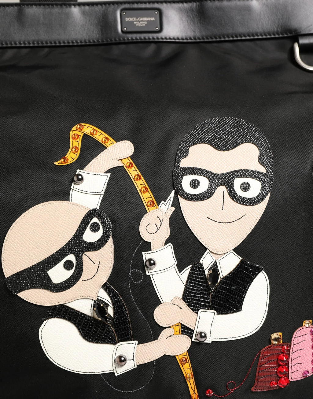 Dolce & Gabbana Black Leather #DGFamily Patch Shopping Tote Borse Bag - Zeiniez