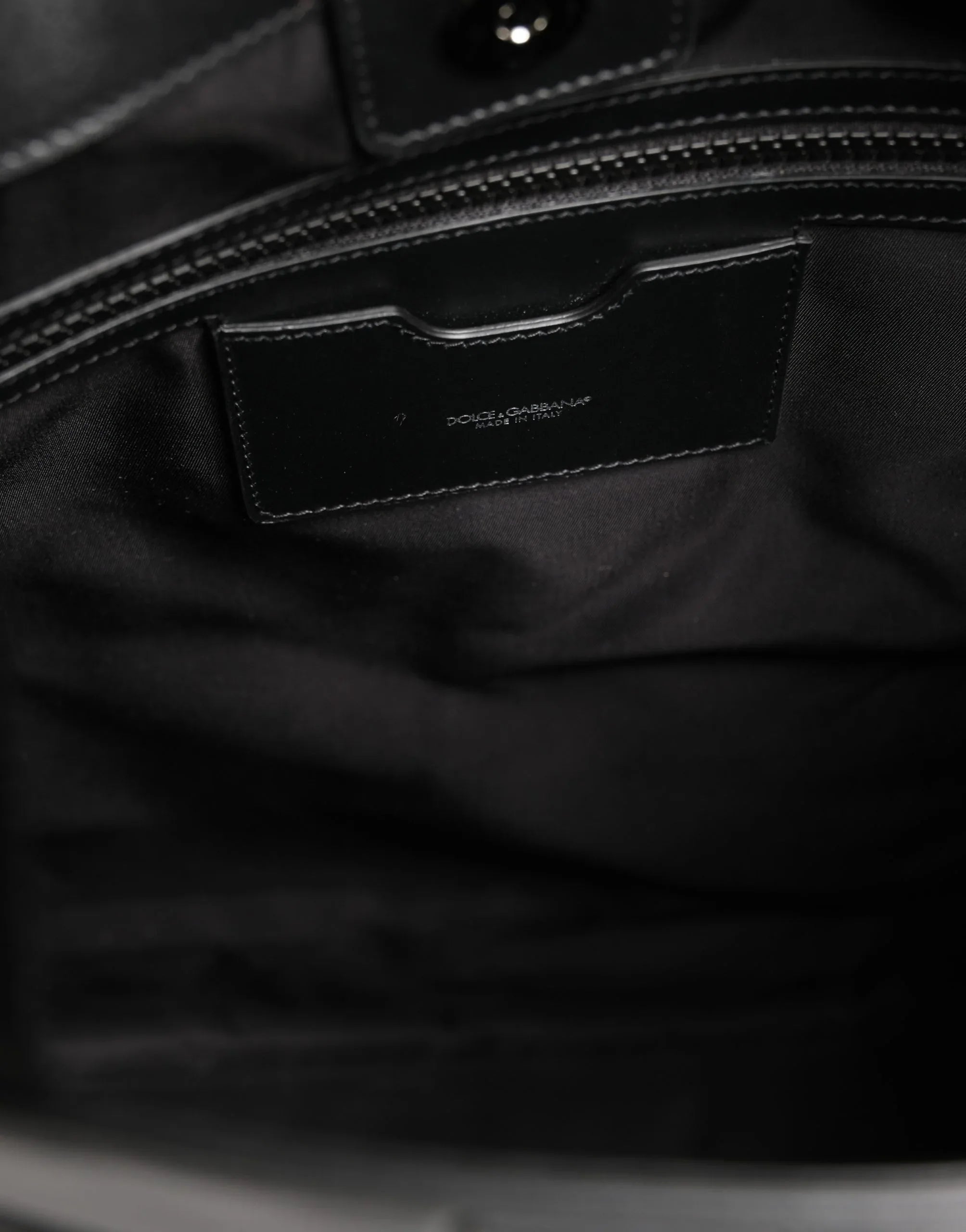 Dolce & Gabbana Black Leather #DGFamily Patch Shopping Tote Borse Bag - Zeiniez