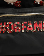Dolce & Gabbana VULCANO Black Nylon #DGFAMILY Embellished Backpack Bag - Zeiniez