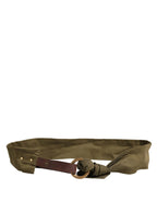 Ermanno Scervino Army Green Cotton Round Buckle Waist Belt - Zeiniez