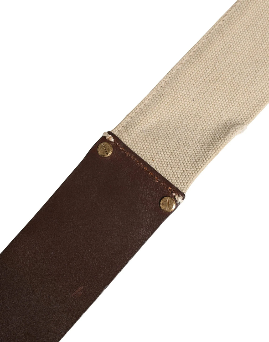 Ermanno Scervino Beige Brown Leather Canvas Metal Buckle Belt - Zeiniez