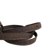 Ermanno Scervino Dark Brown Wool Bow Embellished Buckle Belt - Zeiniez