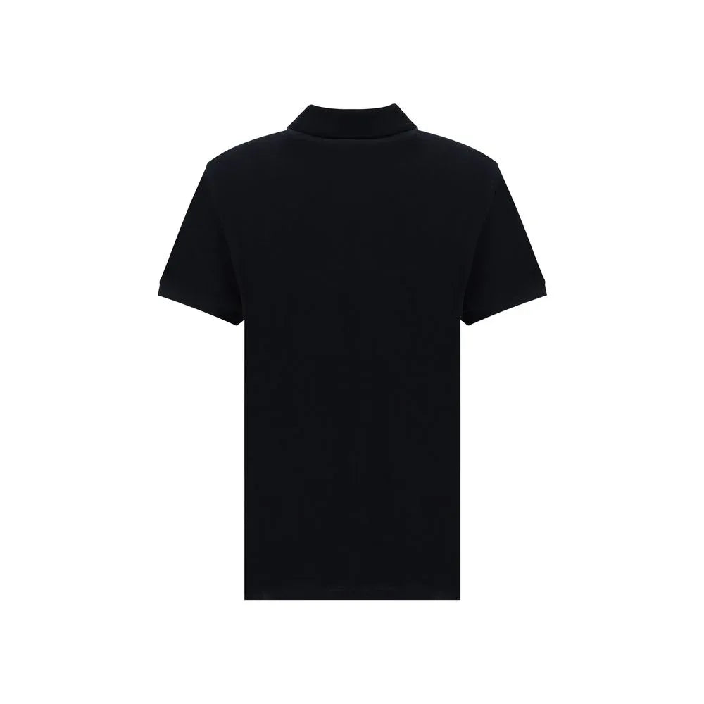 Ami Paris Black Cotton Polo Shirt - Zeiniez