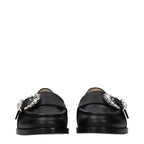 Jimmy Choo Black Leather Slip-On Loafers - Zeiniez