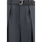 Sacai Gray Polyester Casual Pants - Zeiniez